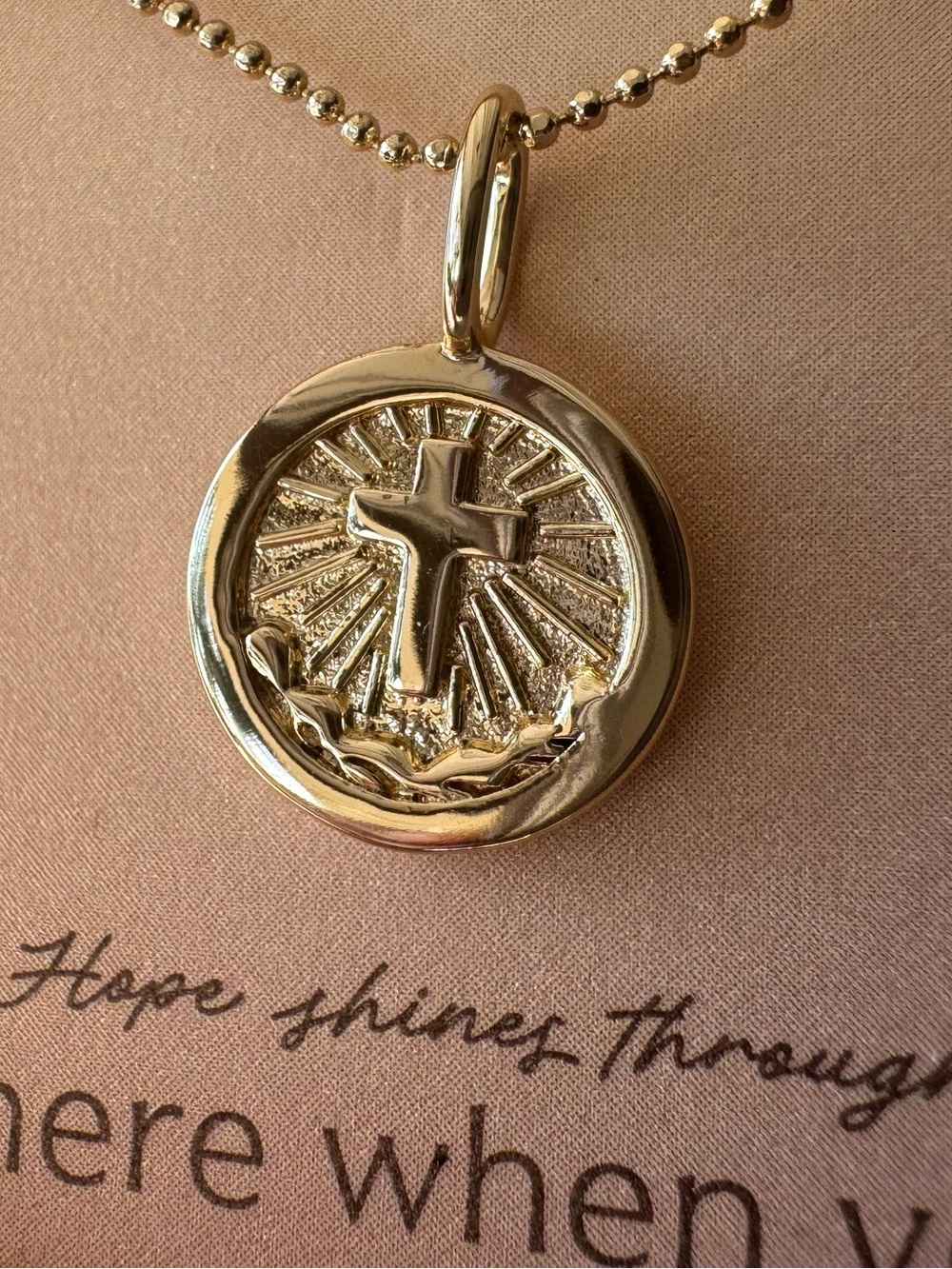 Target Brand 14k Gold Dipped Hope Cross Necklace - Picture 2 of 3